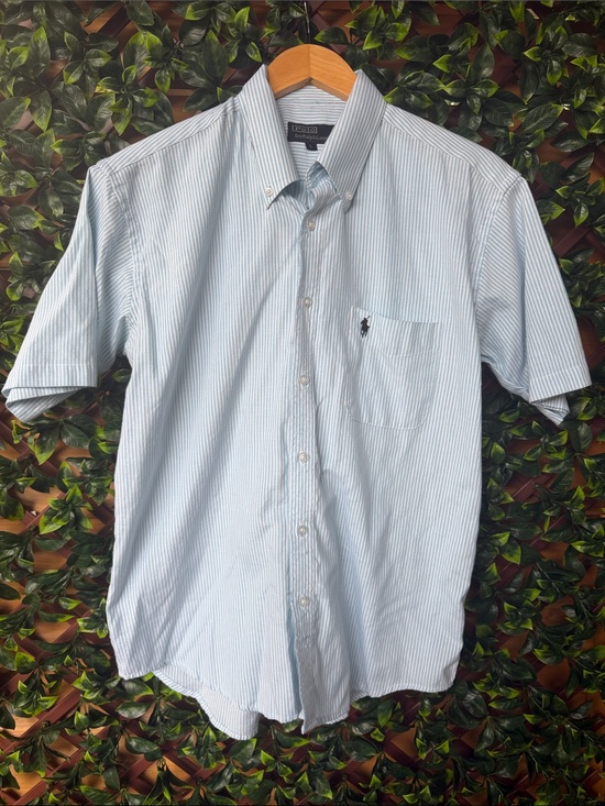 Ralph Lauren Other - Ralph Lauren Light Blue and White Striped Short-Sleeve Button-Down Shirt
